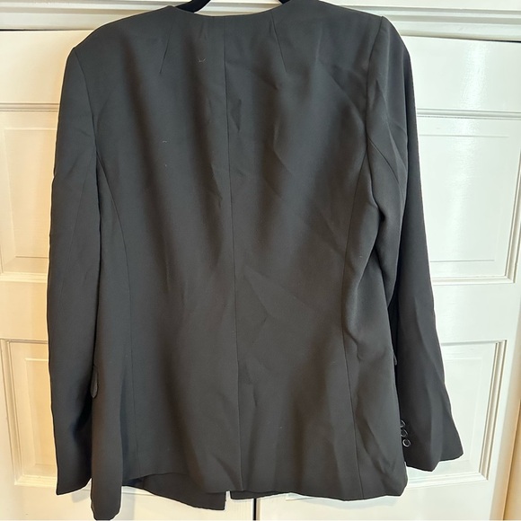 JCREW BLACK COLLARLESS‎ BLAZER DOUBLE BREASTED BUTTONS SIZE 10 - Picture 6 of 8